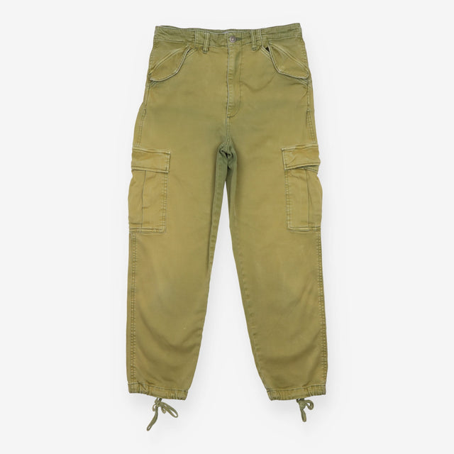 Khaki Green Cotton Utility Cargo Trousers