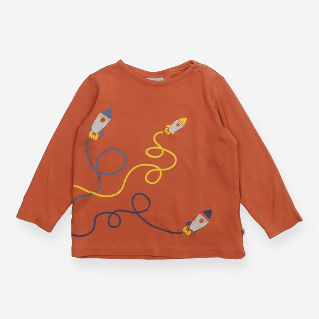Tee LS orange rocket ships