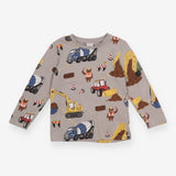T-Shirt Long Sleeve Grey Construction
