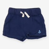 Shirt and Shorts Navy Muslin Anchor