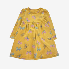 Yellow Butterfly Jersey Dress