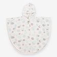 Towelling Baby Poncho White with Grey and Green
