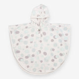 Towelling Baby Poncho White with Grey and Green