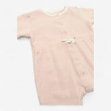 Romper Terry Pink with White Drawstring Waist