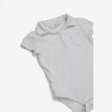 Bodysuit Collared White with Anchor Pocket