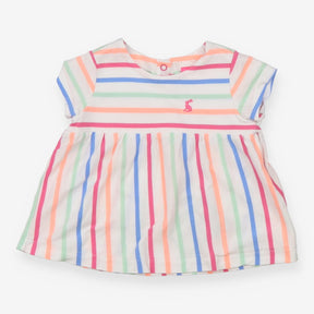 White tunic with colourful stripes