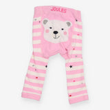 Leggings knit pink stripe bear bum