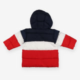 Puffer Coat Fleece Lined Blue, White and Red
