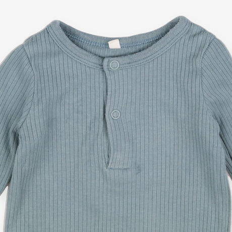 Pyjama Set Ribbed Dusky Blue