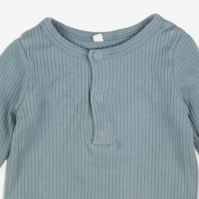 Pyjama Set Ribbed Dusky Blue