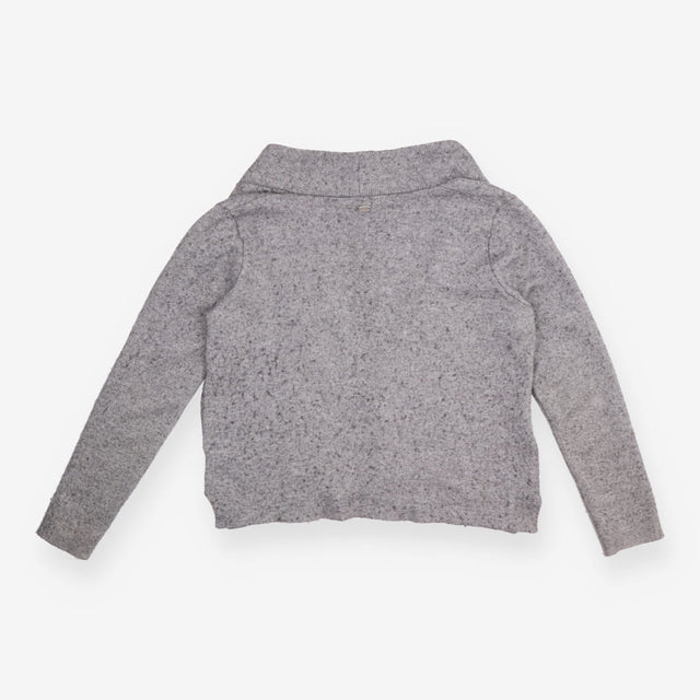 White Stuff Grey Charcoal Marl Open Front Knit Car