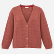 Cardigan V-Neck Pointelle Knit Pink