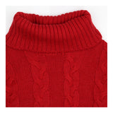 Red Cable Knit Roll Neck Jumper Wool Blend