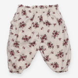 Cord Cropped Trouser Cream with Floral Prints