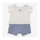 Jersey Romper Fox with Glasses on Scooter and Navy