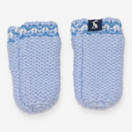 Blue knit mittens