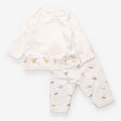 Outfit top and bottom white animals 