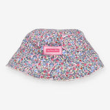 Bucket hat ditsy frill pink stripe lining