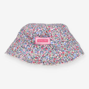 Bucket hat ditsy frill pink stripe lining