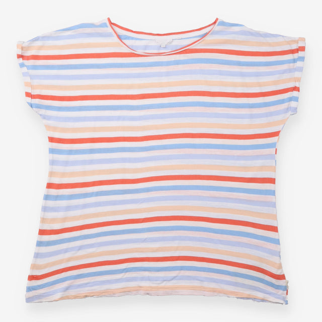 FatFace T-Shirt Striped Orange Blue Cotton