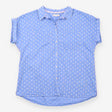 Shirt Blue Multi Pattern Organic Cotton Short Slee
