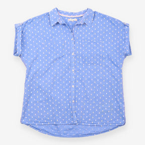 Shirt Blue Multi Pattern Organic Cotton Short Slee