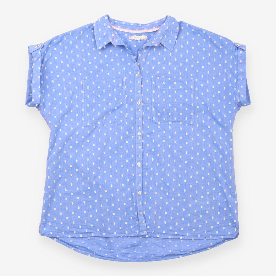 Shirt Blue Multi Pattern Organic Cotton Short Slee