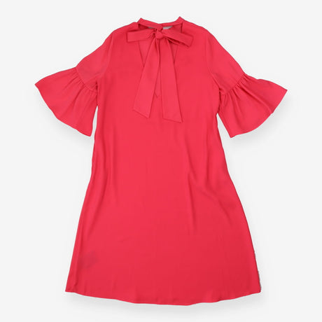 Pink Fluted Sleeve Bow Dress 