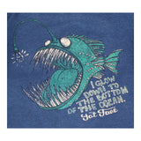 Hoody blue zipped 'glow down' fish