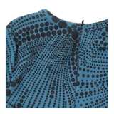 Teal Black Spot Print Fit-and-Flare Dress