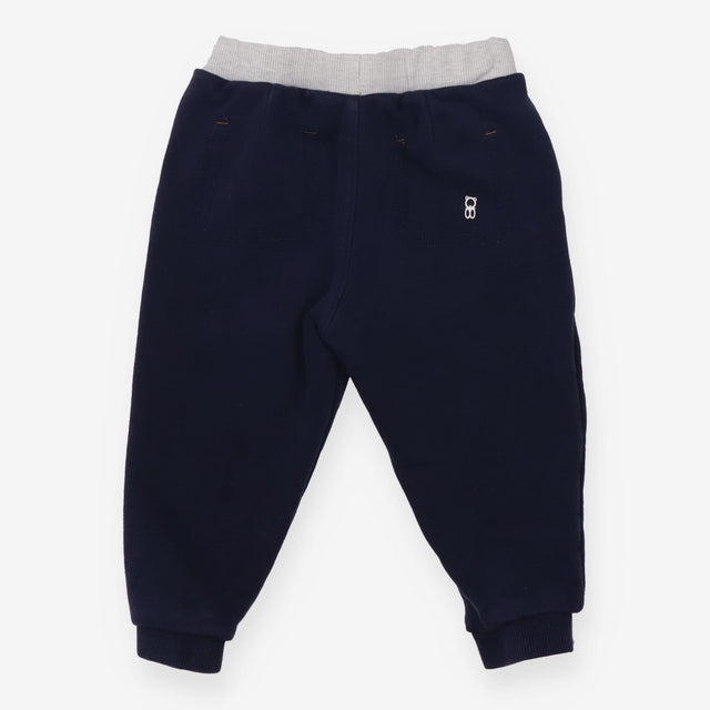 Navy Joggers Grey Waistband