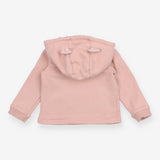 Hoodie pink teddy front pocket