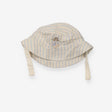 Bucket hat cream blue stripe tie