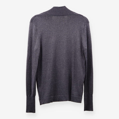 Hobbs Metallic Silver Sparkle Faux Wrap Mock Layer