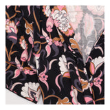 Black Pink Floral Viscose Stretch Jersey Wrap Shor