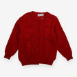 Red knit cardigan with bows