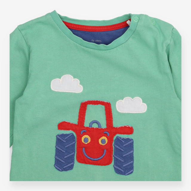 T-shirt long sleeve green tractor