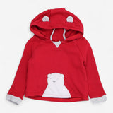 Hoodie Red with Polar Bear