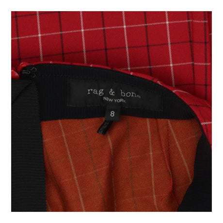 rag & bone Simone Plaid Pants Red Trousers UK 8
