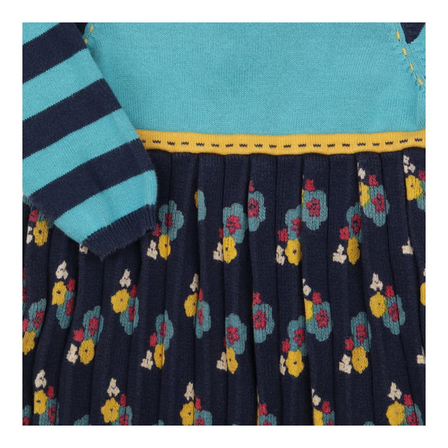 Dress knit blue floral skirt