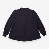 Sweater Navy Blue Collared Half Zip Button Detail 