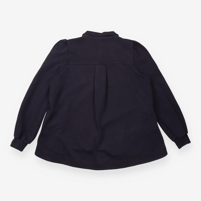 Sweater Navy Blue Collared Half Zip Button Detail 