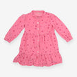 Pink cord floral button up dress