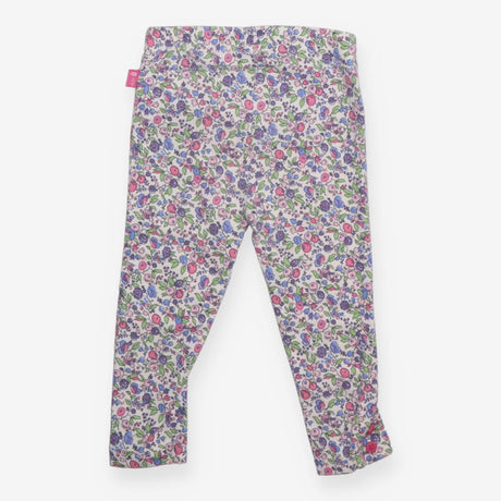 Leggings Floral White Flower Buttons