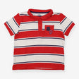 Rugby shirt red, navy and white stripe