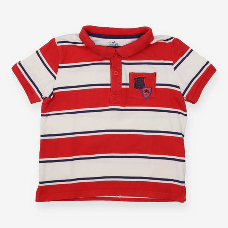 Rugby shirt red, navy and white stripe