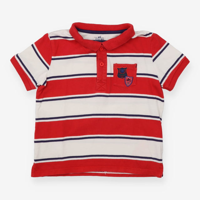 Rugby shirt red, navy and white stripe