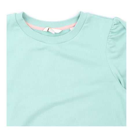 Sweatshirt Mint Green Puff Shoulder Crew Neck