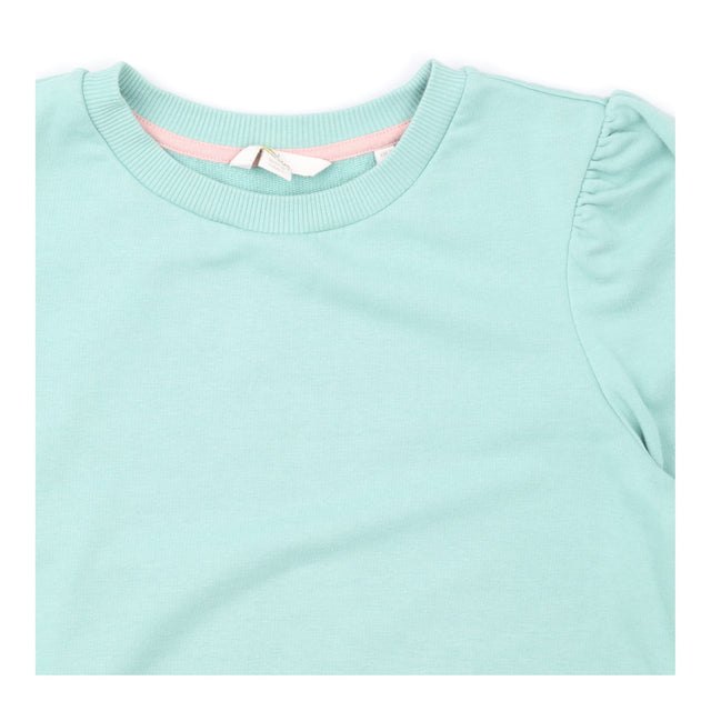 Sweatshirt Mint Green Puff Shoulder Crew Neck