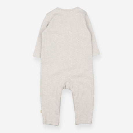Grey footless sleepsuit heart eyes